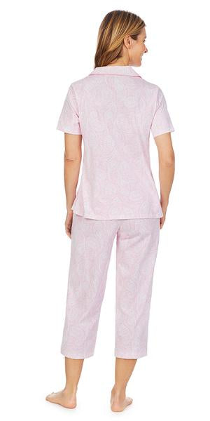 Pink Paisley Soft Jersey Knits Capri Pj 91950