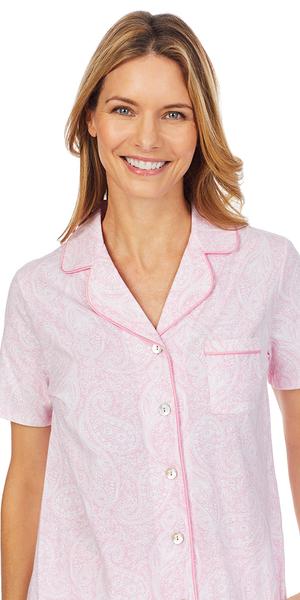 Pink Paisley Soft Jersey Knits Capri Pj 91950