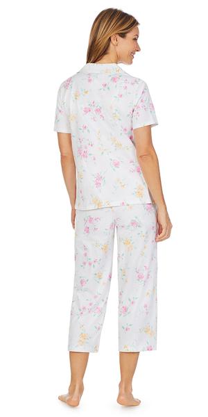 Wild Roses Print Soft Jersey Knits Capri Pj 91950