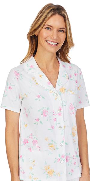 Wild Roses Print Soft Jersey Knits Capri Pj 91950