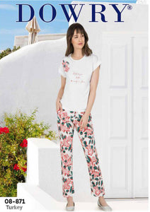 DOWRY Short Sleeve Pajamas Set 08-871