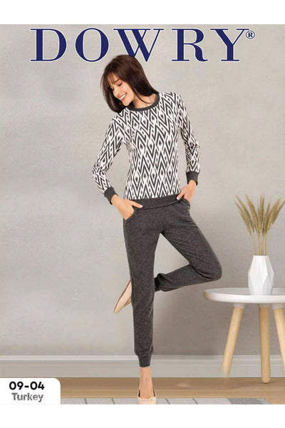 DOWRY Women's Winter Long Sleeve Pajamas Set 09-04