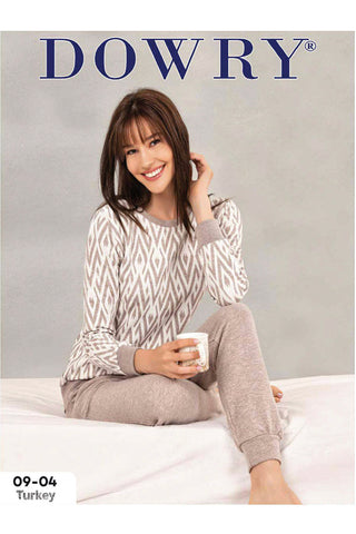 DOWRY Women's Winter Long Sleeve Pajamas Set 09-04