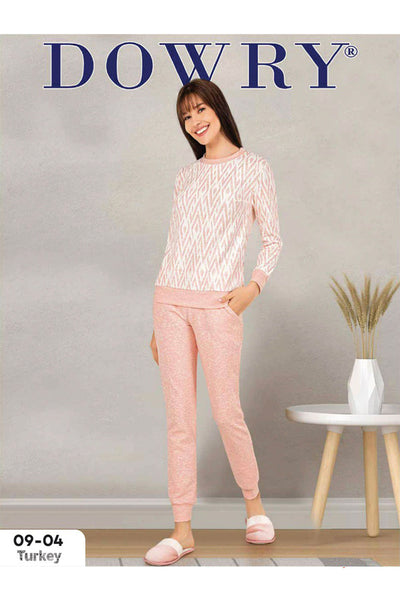 DOWRY Women's Winter Long Sleeve Pajamas Set 09-04