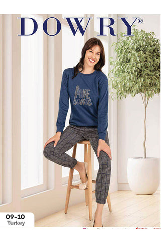 DOWRY Women's Winter Long Sleeve Pajamas Set 09-10