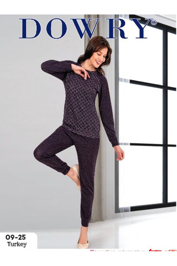 DOWRY Women's Winter Long Sleeve Pajamas Set 09-25