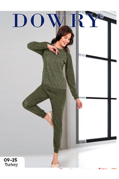 DOWRY Women's Winter Long Sleeve Pajamas Set 09-25