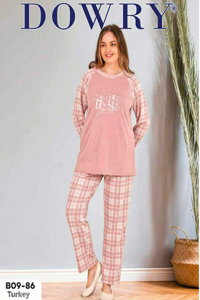 DOWRY Women's  Winter Long Sleeve Pajamas Set 09-86