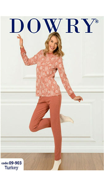 DOWRY Women's Winter Long Sleeve Pajamas Set 09-903