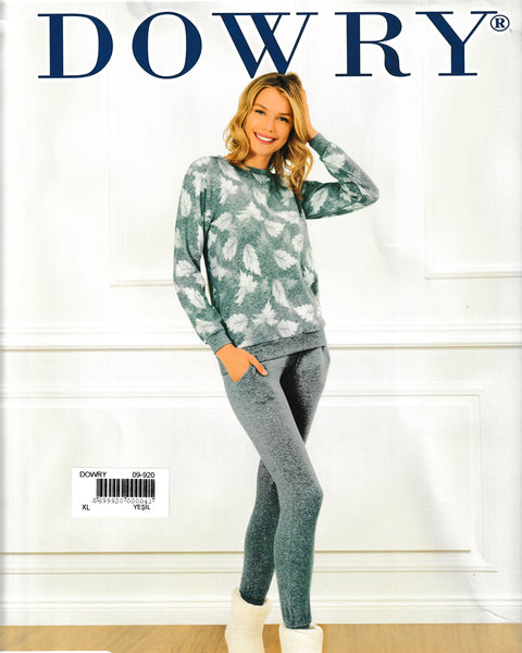 المهر 09-920 الشتاء طويل الأكمام مجموعة بيجامة المرأة