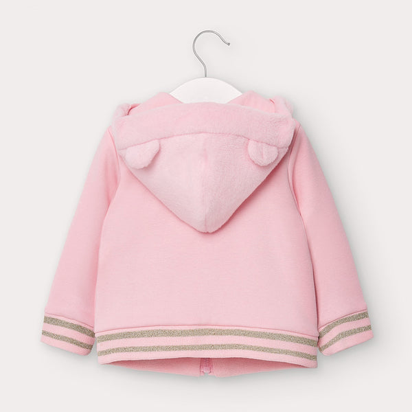 Combined faux fur sweatshirt for baby girl 2416-10