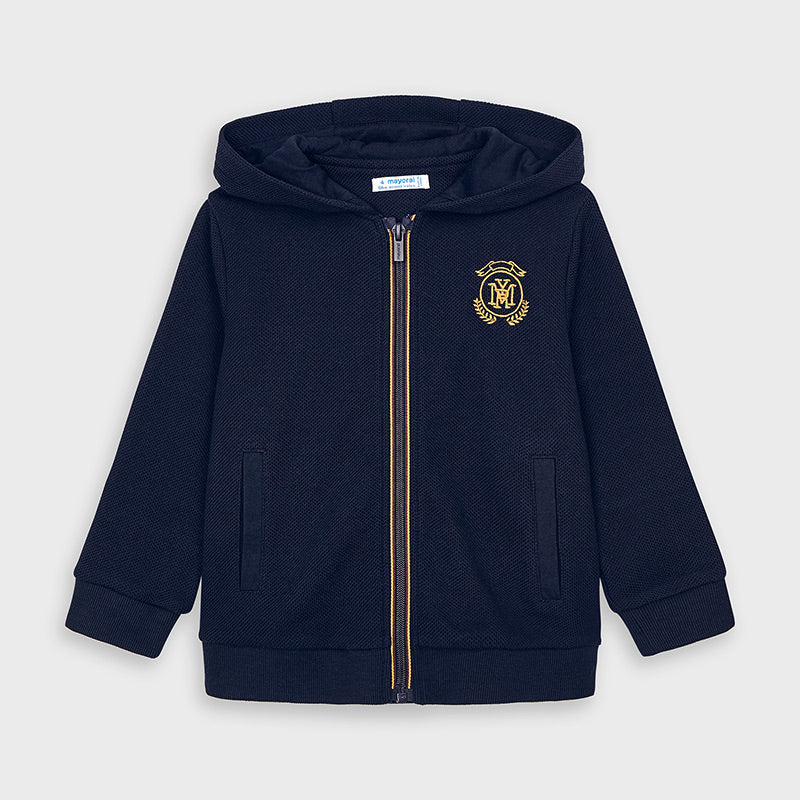 Mayoral Kids Cotton Cardigan with Hood for Boy Navy Blue 4485-85