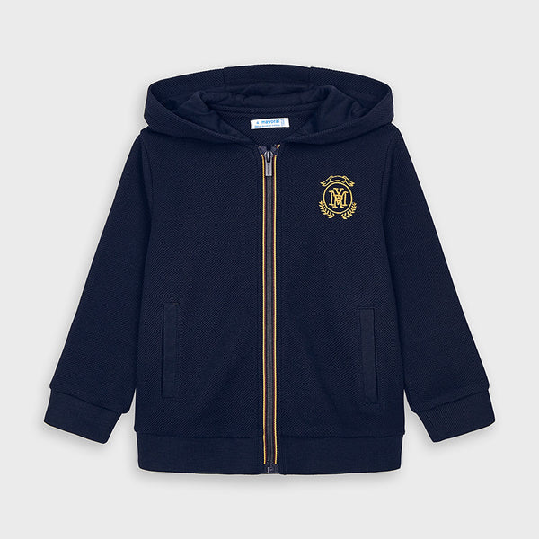 Mayoral Kids Cotton Cardigan with Hood for Boy Navy Blue 4485-85