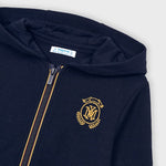 Mayoral Kids Cotton Cardigan with Hood for Boy Navy Blue 4485-85