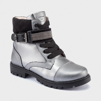 Mayoral Girls Silver Biker Boots 44137