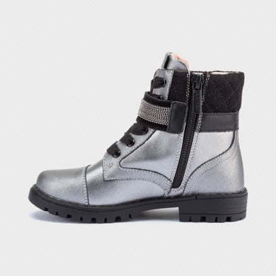 Mayoral Girls Silver Biker Boots 44137