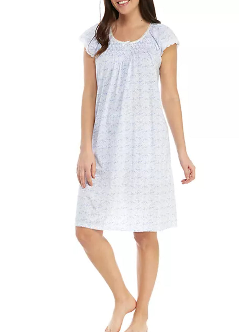 Short Floral Silky Knit Night Gown 203418
