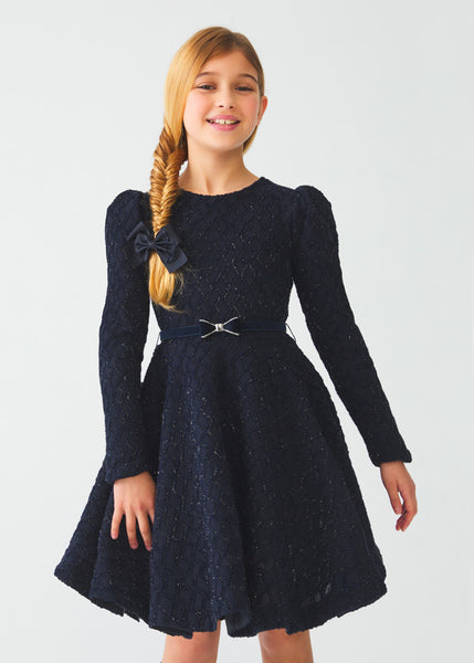 KNITTED JACQUARD DRESS GIRL 12-05535-006