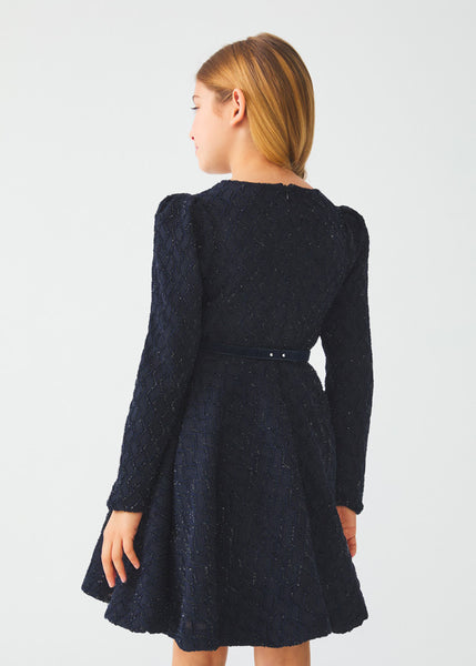 KNITTED JACQUARD DRESS GIRL 12-05535-006