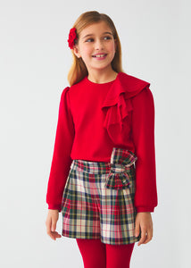 RUFFLE GLITTER JUMPER GIRL 5809-035 -TARTAN BERMUDA SHORTS GIRL 5735-008