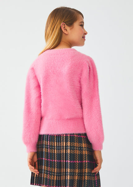 FAUX FUR JUMPER GIRL 5813-007-PLEATED CHECK SKIRT GIRL 5516-007