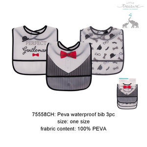 LUVABLE FRIENDS PEVA WATERPROOF BIBS 3 PCS PACK 75558