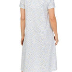 Blue & Yellow Floral Soft Jersey Knits Waltz Short Sleeve Nightgown 81954