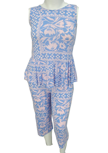 Ellen Tracy  Notch Neck Paisley Pajamas (Women's) 2 Piece Set 8725534