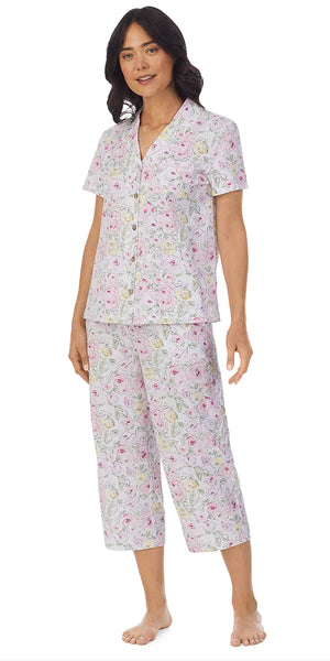 Sketchy Roses Capri Pajama Set 32353