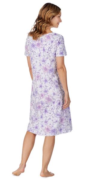 White Watercolor Floral Soft Jersey Waltz Gown 81704