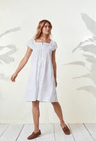 The "Halle" Iced Aqua Sheer Stripe Nightgown 5525044