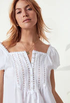 The "Halle" Iced Aqua Sheer Stripe Nightgown 5525044