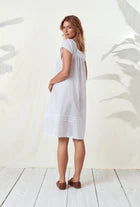 The "Halle" Iced Aqua Sheer Stripe Nightgown 5525044