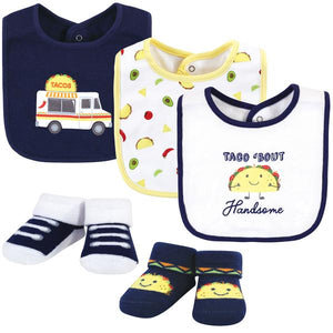 Hudson Baby Cotton Bib and Sock Set, Handsome Taco Hudson Baby  ID: 17591