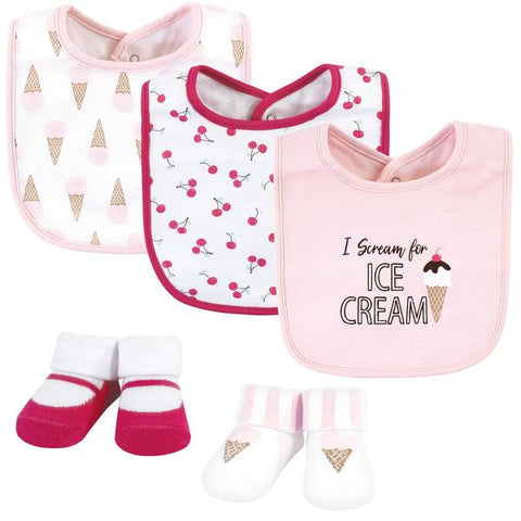 Hudson Baby Cotton Bib and Sock Set, Ice Cream Hudson Baby  ID: 17606