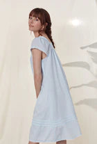 The "Halle" Iced Aqua Sheer Stripe Nightgown 5525044