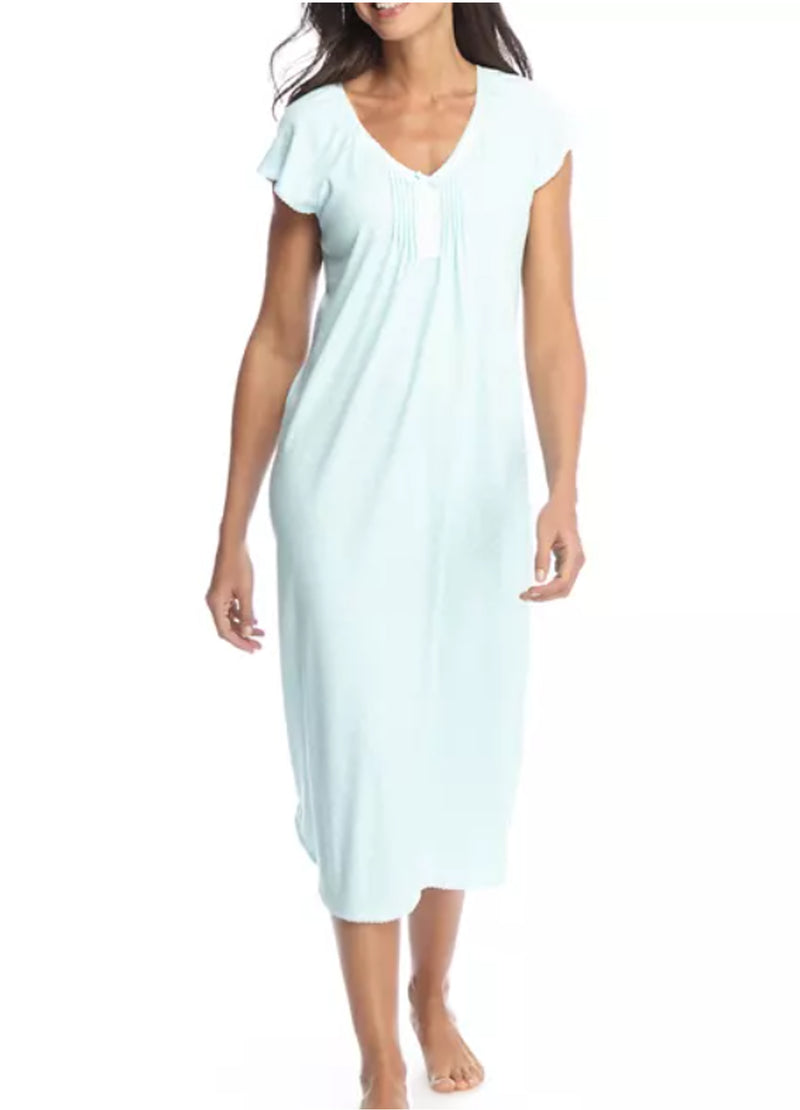 Miss Elaine Women's Short Sleeve Cottonessa Long Gown 507809
