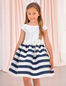 STRIPED ORGANZA DRESS