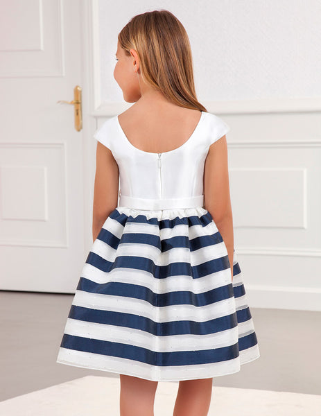 STRIPED ORGANZA DRESS