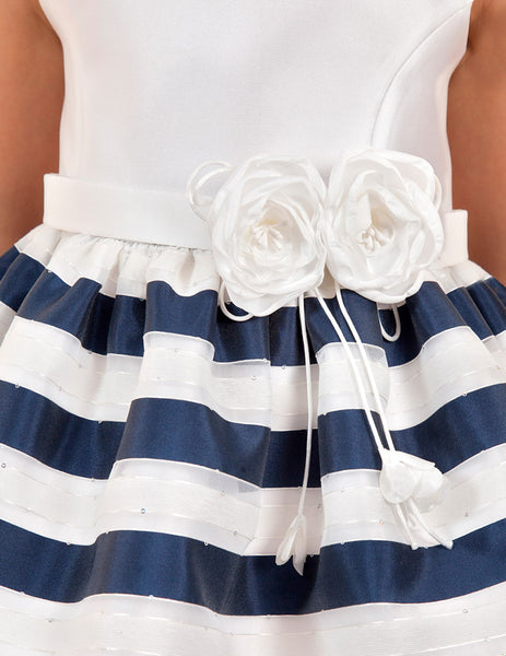 STRIPED ORGANZA DRESS