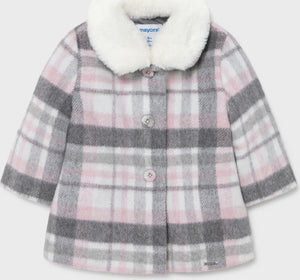 Mayoral Kids Coat Short with Hood for Girl Pink Code: 11-02433-001