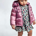 Mayoral Kids Casual Jacket Short with Hood for Girl Purple Code: 11-02440-032