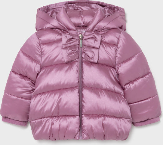 Mayoral Kids Casual Jacket Short with Hood for Girl Purple Code: 11-02440-032