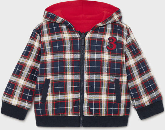 Mayoral Children's Hooded Cardigan for Boy Blue Code: 11-02422-076 /Mayoral Kids Trousers Fabric for Boy Beige Code: 11-02527-086