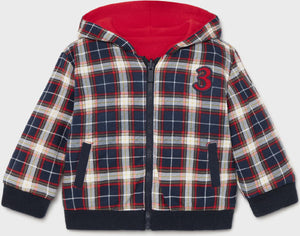 Mayoral Children's Hooded Cardigan for Boy Blue Code: 11-02422-076 /Mayoral Kids Trousers Fabric for Boy Beige Code: 11-02527-086