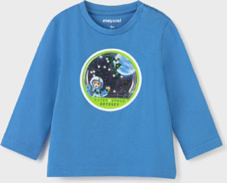 Mayoral Children's Winter Blouse Long Sleeve for Boy Blue  / Mayoral Kids Jeans for Boy Blue Code: 11-00510-068