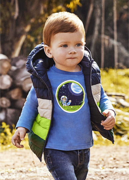 Mayoral Children's Winter Blouse Long Sleeve for Boy Blue  / Mayoral Kids Jeans for Boy Blue Code: 11-00510-068