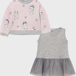 Mayoral Children's Dress Tulle Long Sleeve Gray Code: 11-02923-027