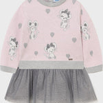 Mayoral Children's Dress Tulle Long Sleeve Gray Code: 11-02923-027