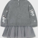 Mayoral Children's Dress Tulle Long Sleeve Gray Code: 11-02923-026